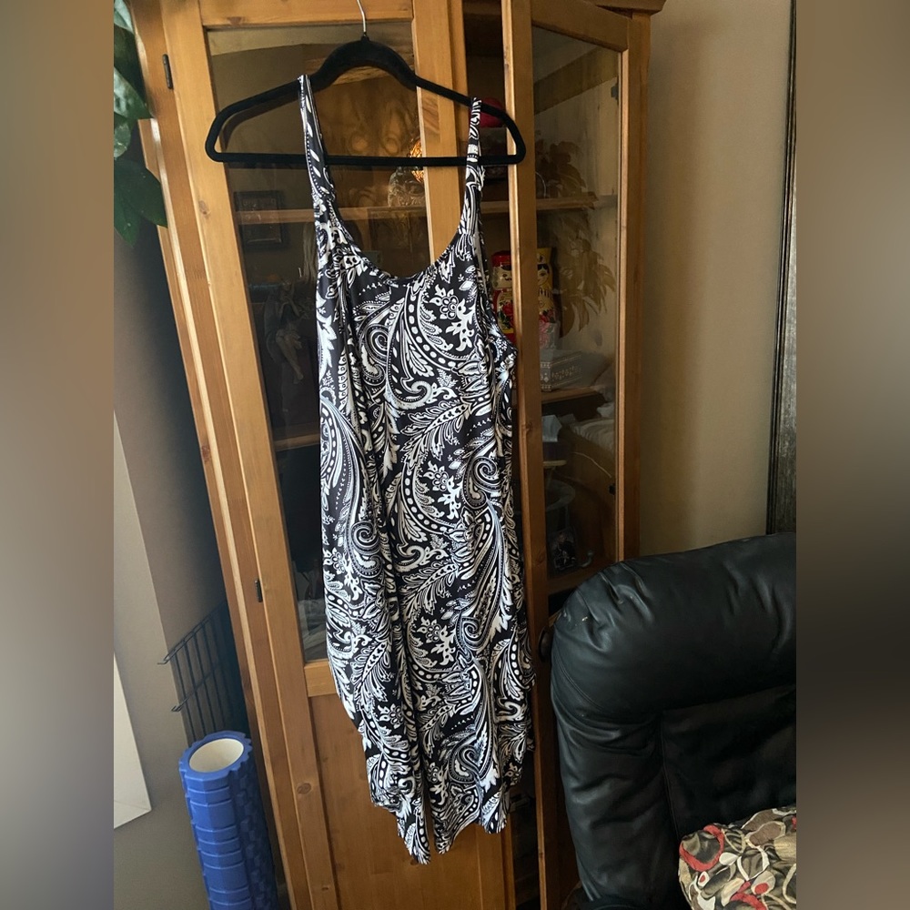 Romper- black and white paisley